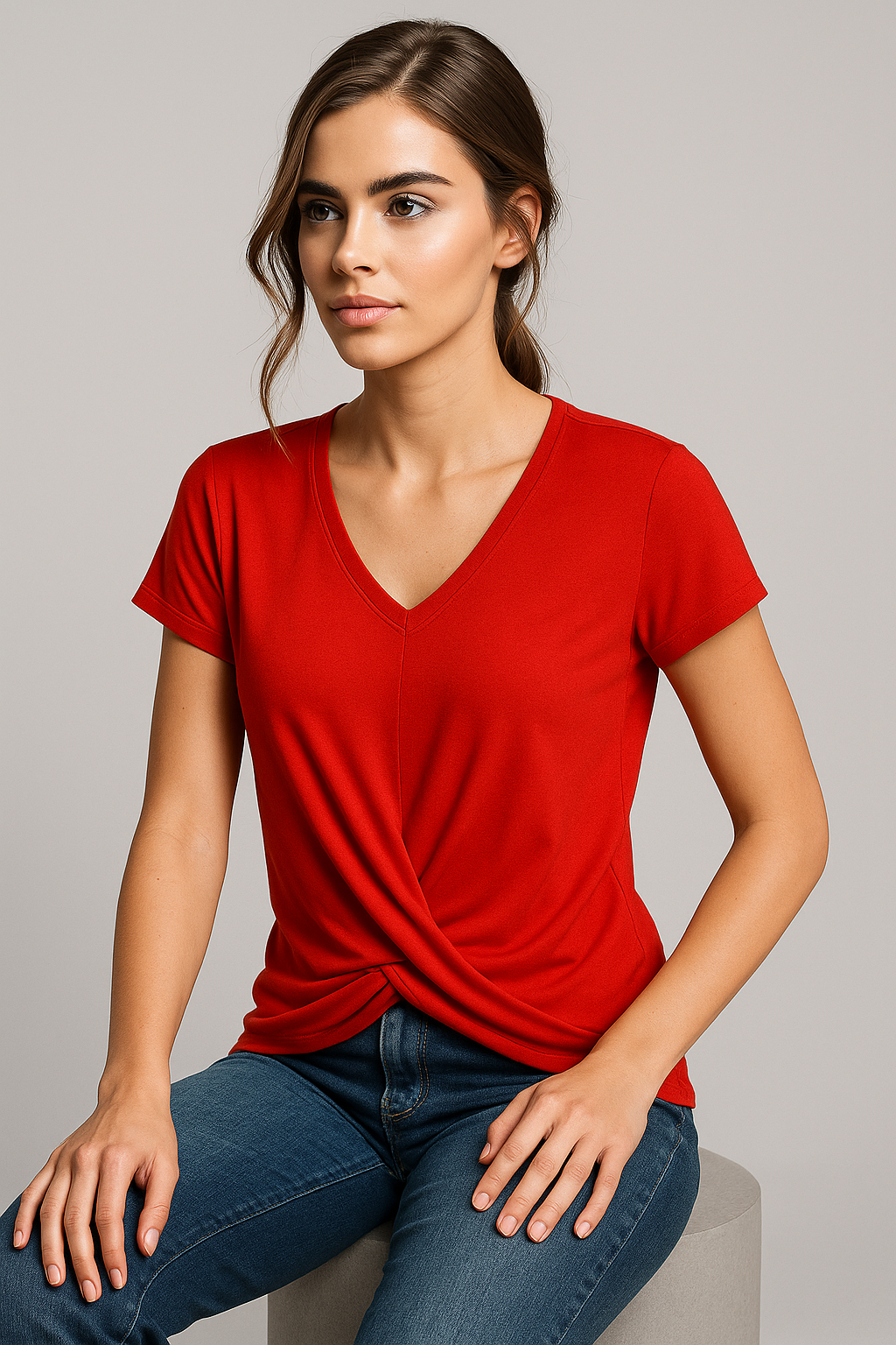 V-neck T-shirt – Komfortabel og Let til Hverdag