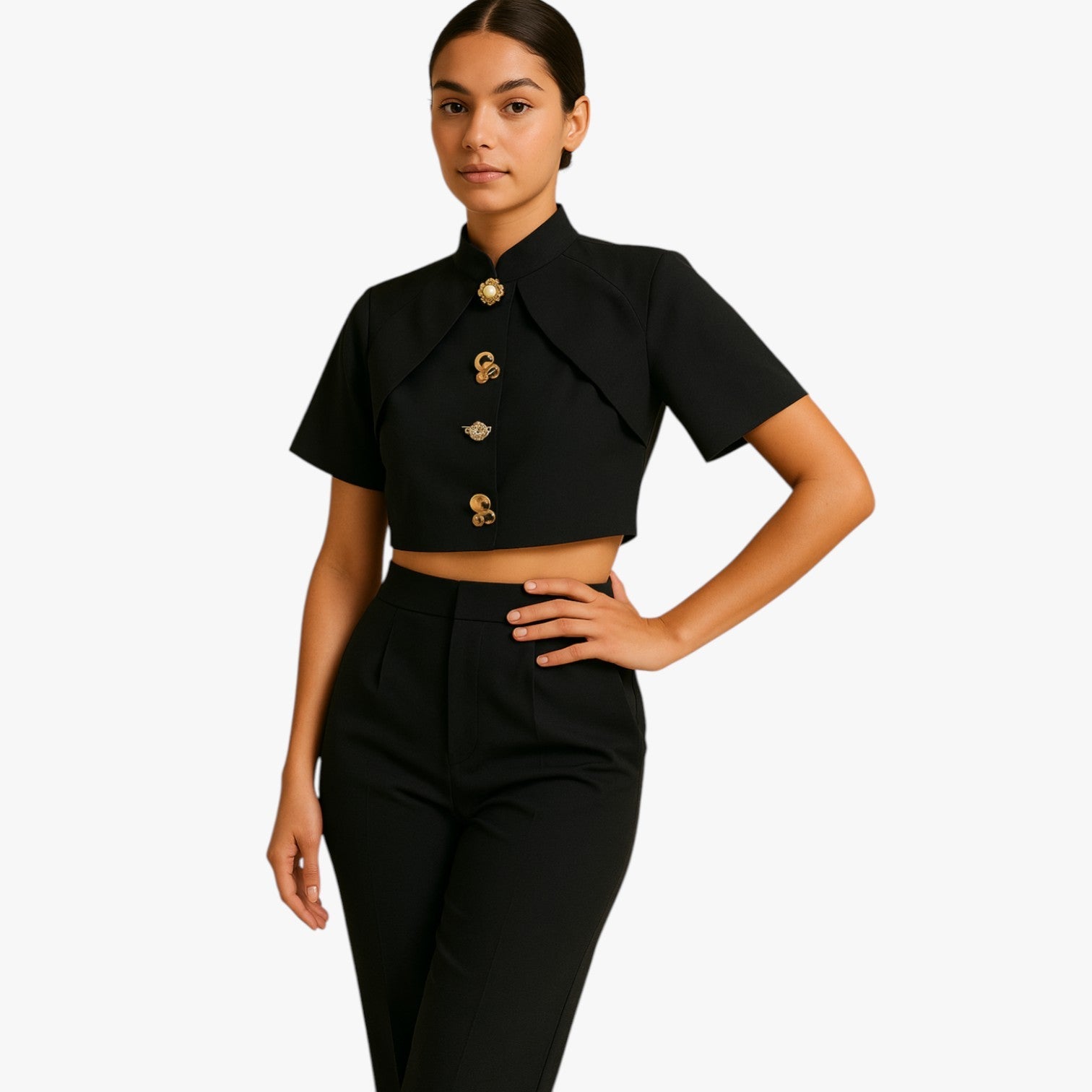 Kort Metallskjorte – Glitrende og Moderne Statement