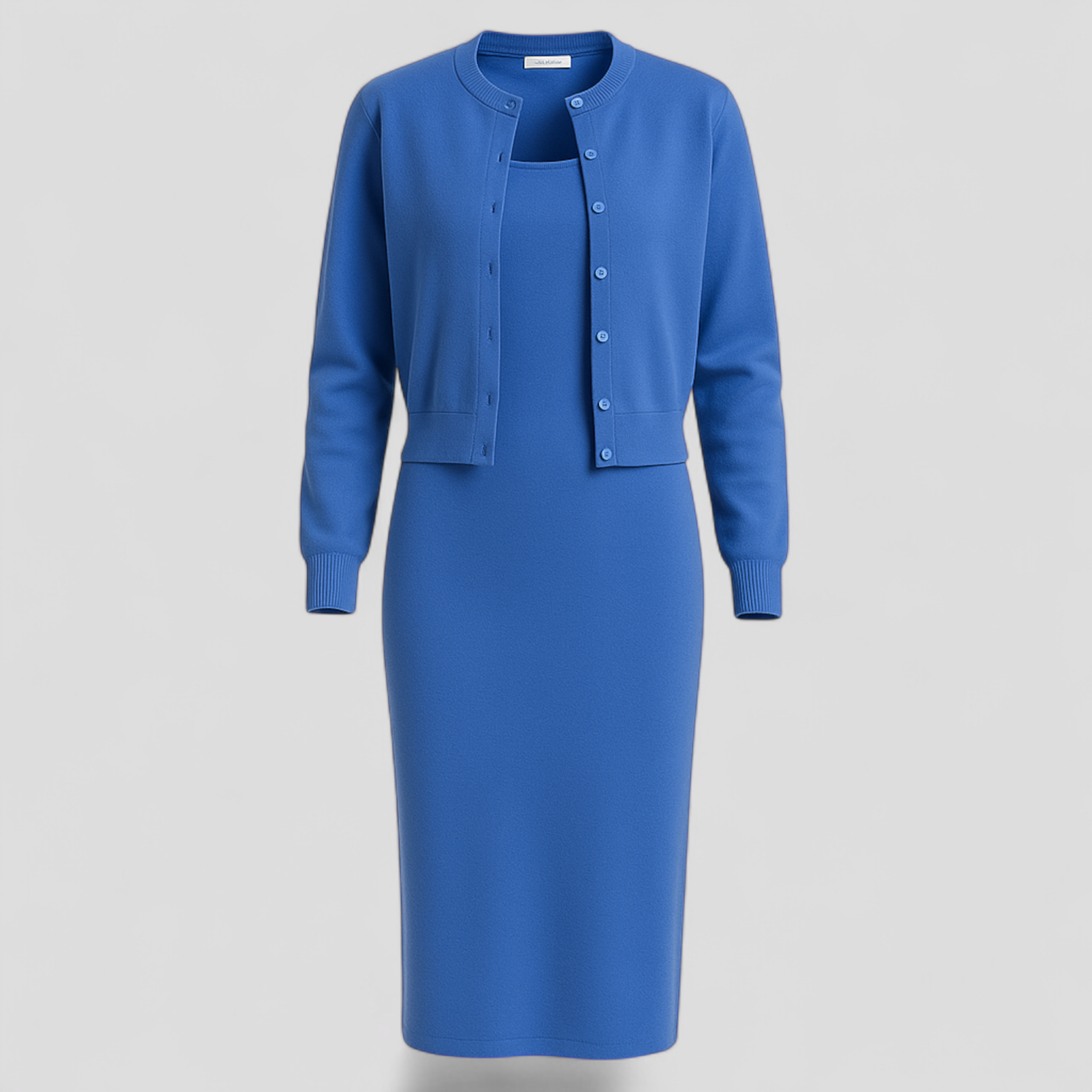 Acadia | Elegant midi kjole med cardigan – Perfekt til enhver lejlighed