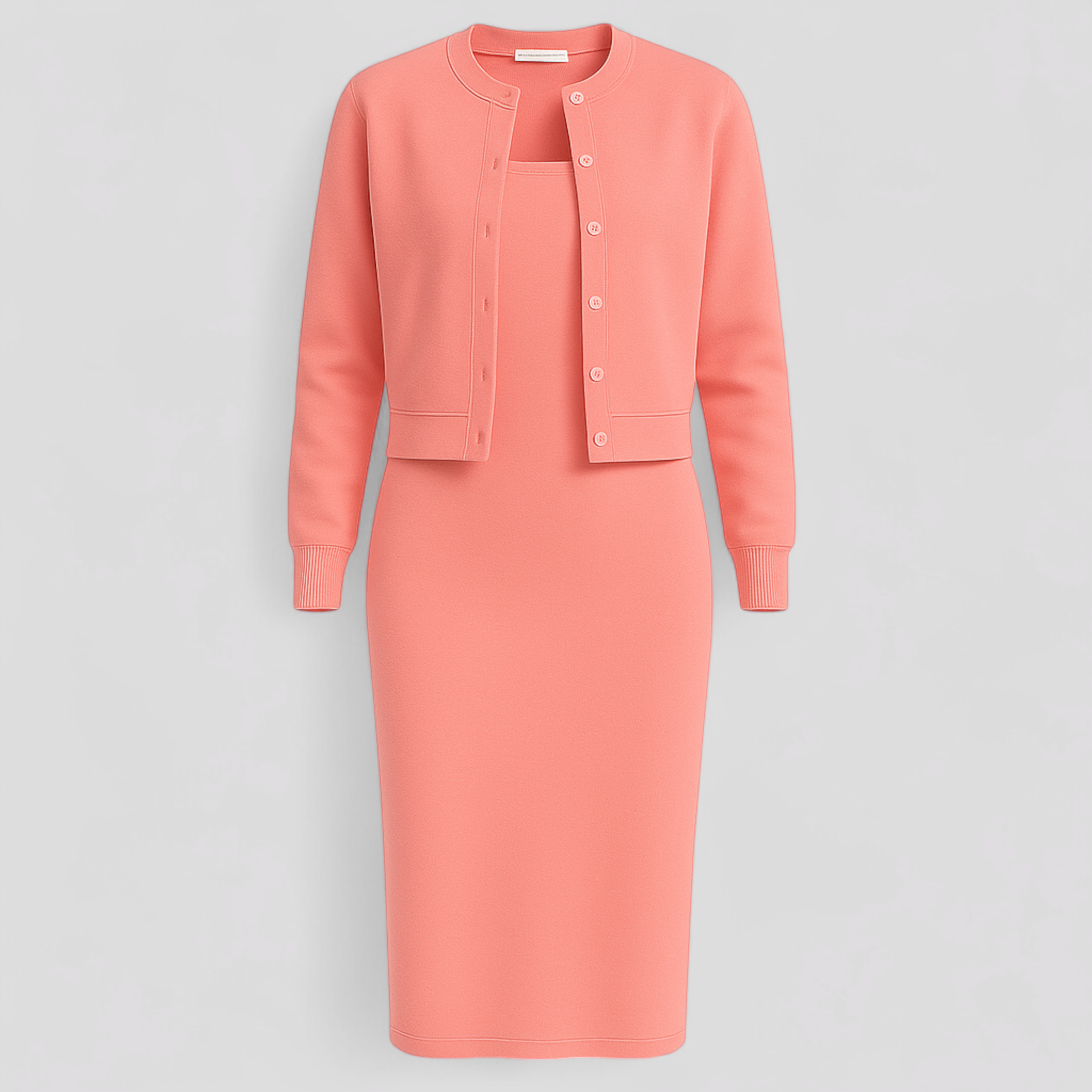 Acadia | Elegant midi kjole med cardigan – Perfekt til enhver lejlighed