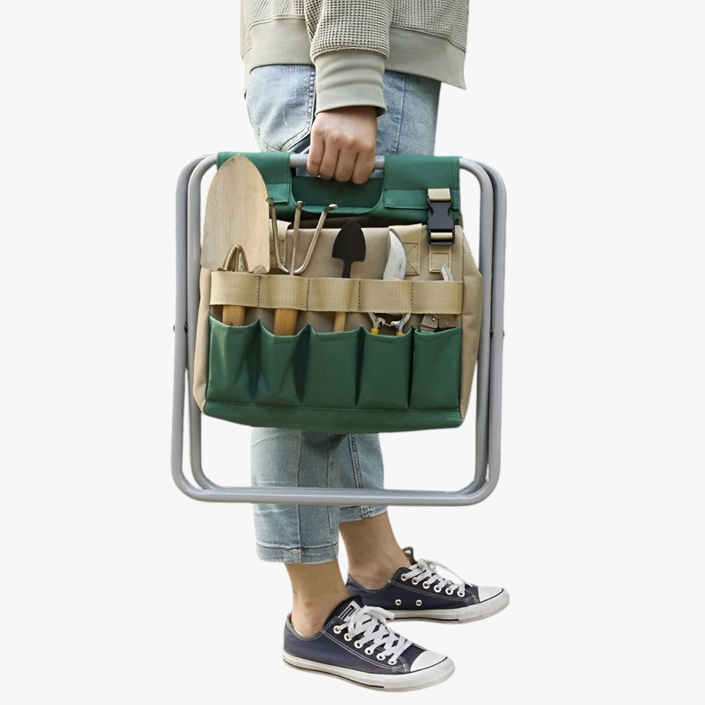 Kompakt Havestol – Komfortabel og Praktisk med Opbevaring