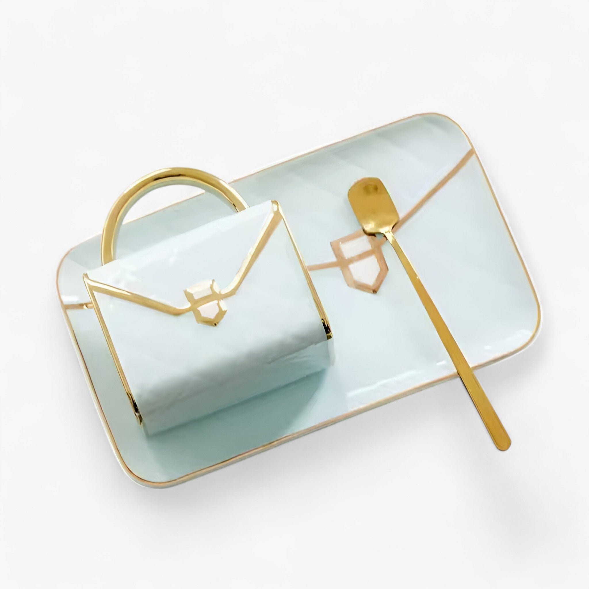 Kreativt Keramisk Krus Formet som Taske i Højkvalitets Keramik