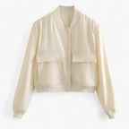 Dame Bomberjakke i Varm Polyesterfleece | Cropped Design – Perfekt til Efterår & Vinter