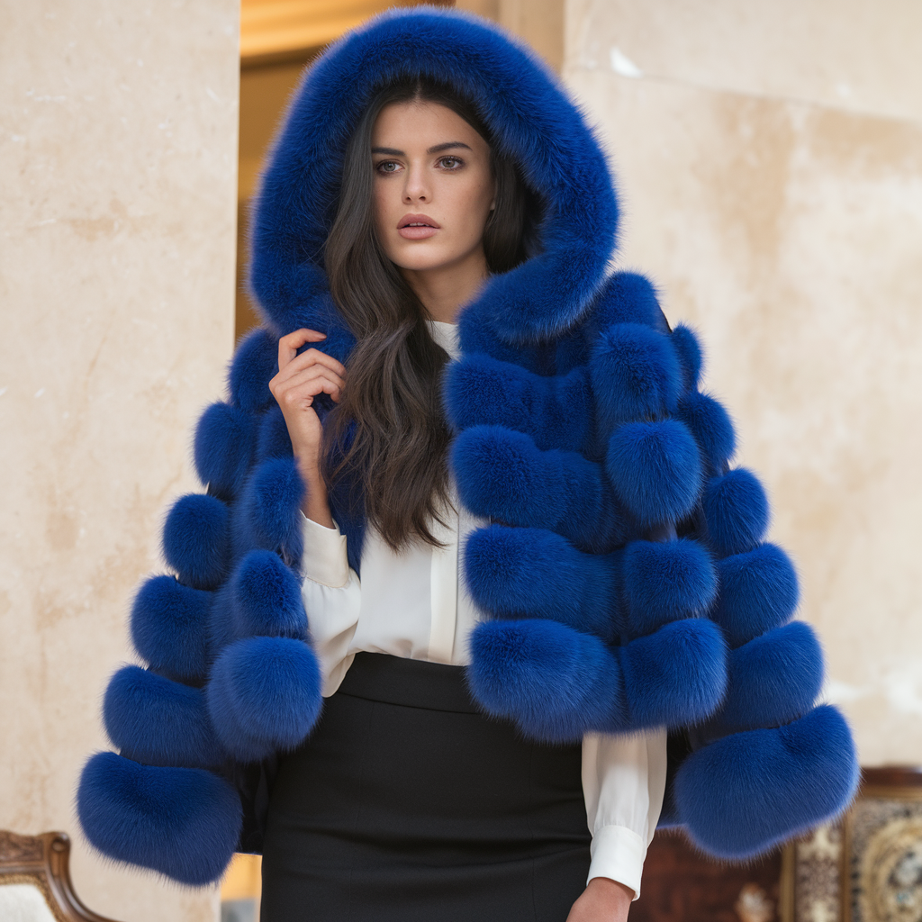 Adele | Blød kunstpelsjakke Sne - Luksuriøs varme og elegance