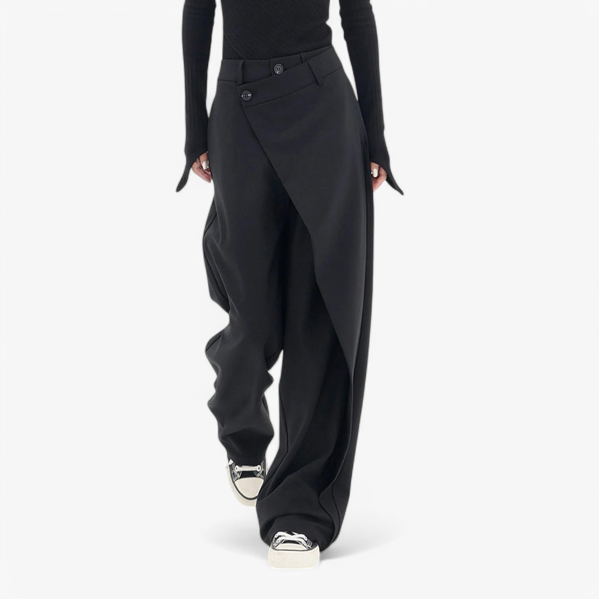 Asymmetriske Bukser med Høj Talje i Blød Bomuldsblanding